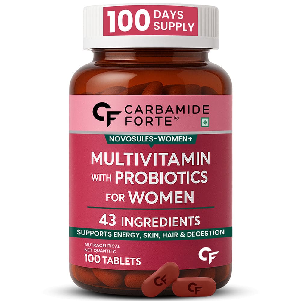 Carbamide Forte Multivitamin Tablets for Women with 43 Ingredients -100 Veg Tablets Support energy, Skin, Hair and Digestion Carbamide Forte Multivitamin Tablets for Women with 43 Ingredients -100 Veg Tablets Support energy, Skin, Hair and Digestion - Nutrition and Fitness Supplements | Buy online on ZillyBuy
