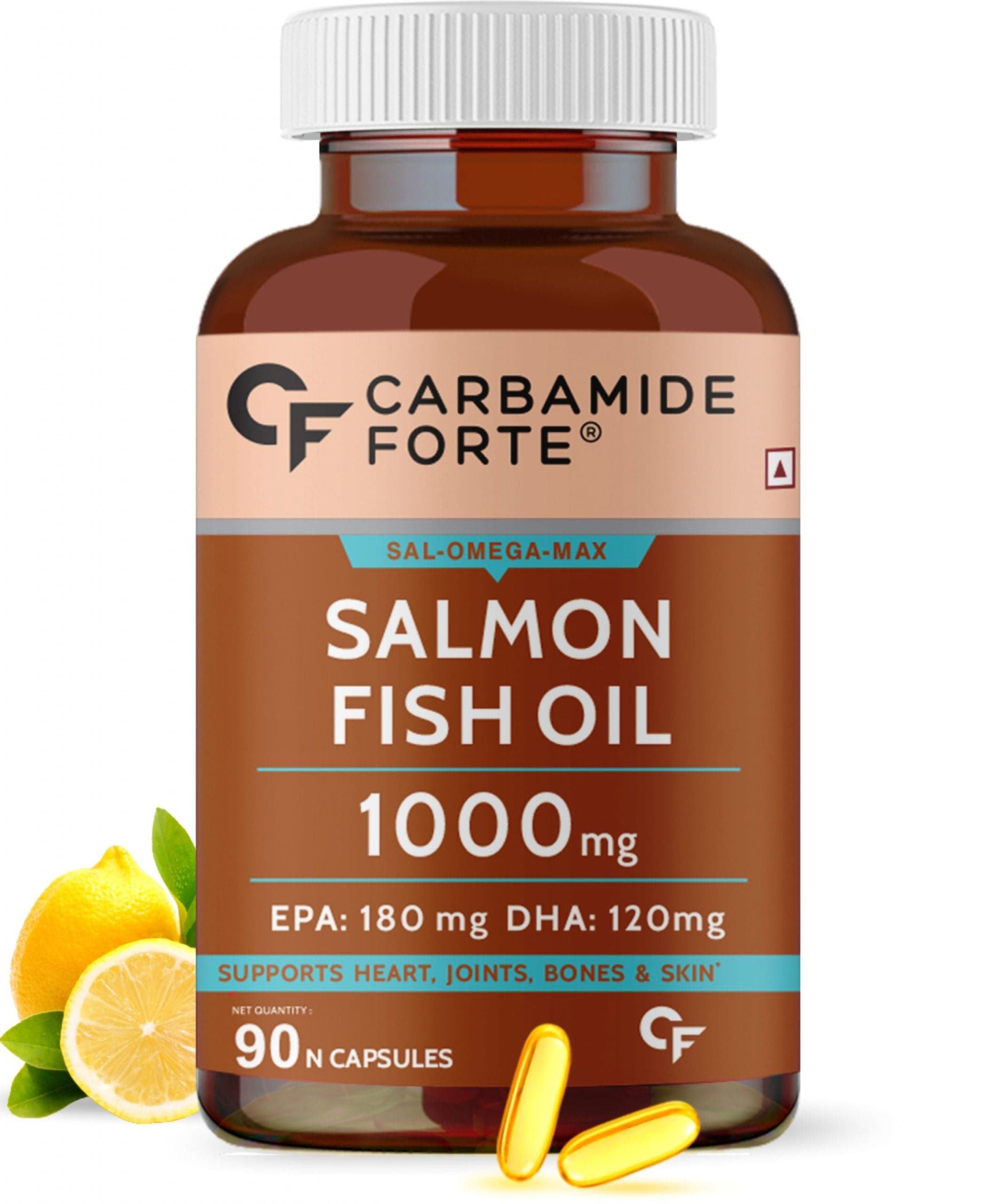Carbamide Forte Salmon Fish Oil Omega 3 Capsule 1000 mg Carbamide Forte Salmon Fish Oil Omega 3 1000 mg | 90 Capsules | Heart | Joint | Bone | Skin - Nutrition and Fitness Supplements | Buy online on ZillyBuy