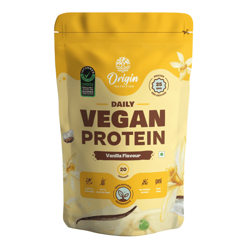 Origin Nutrition 100% Vegan Plant Protein Powder Vanilla Flavour Origin Nutrition Plant Protein Powder Vanilla Flavour with 25g Protein per serving, 794g - Nutrition and Fitness Supplements | Buy online on ZillyBuy