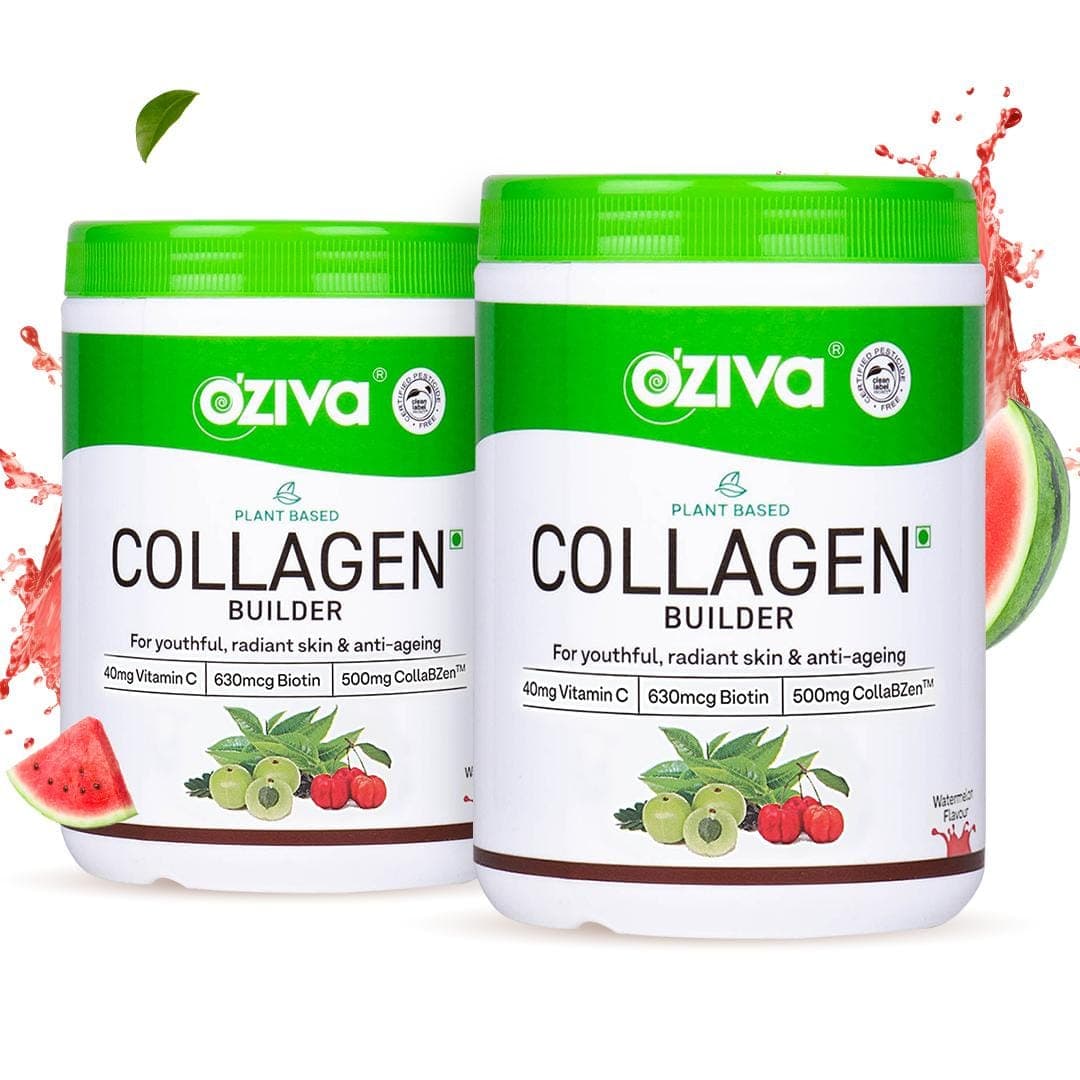 OZiva Collagen Builder for Anti Ageing & Skin Radiance with Vitamin C, Watermelon OZiva Collagen Builder for Anti Ageing & Skin Radiance with Vitamin C, Watermelon (2 x 200 g)