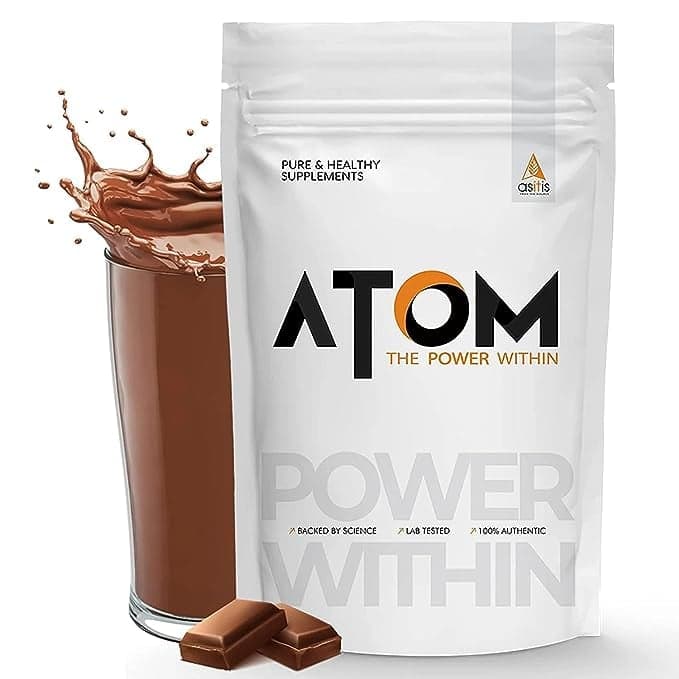 AS-IT-IS ATOM Weight Gainer - Double Rich Chocolate Flavor AS-IT-IS ATOM Weight Gainer 1kg | Double Rich Chocolate | 13 servings | 61.1g Carbs & 8.8g Proteins | Easy Source of Weight-Gaining Calories | Boosts Workout Performance