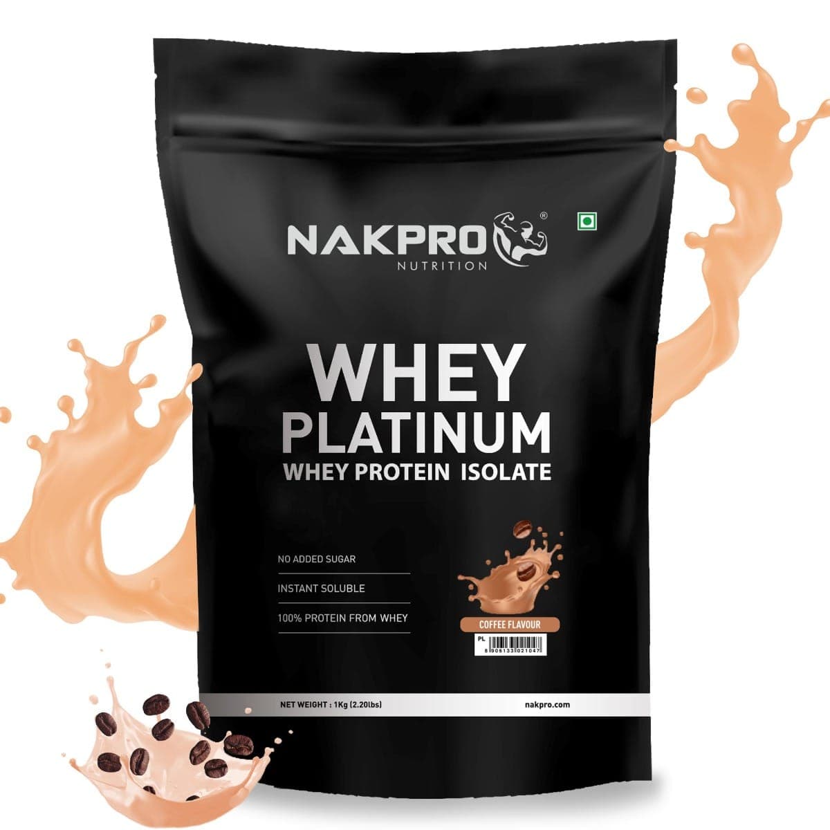 NAKPRO Platinum Whey Protein Isolate 1kg Coffee | 28g Protein, 6.4g BCAA | Trustified Certified 100% Authentic Supplement Powder & No Adulteration | Low Carbs, Fast Absorbing Whey Protein Powder - Nutrition and Fitness Supplements | Buy online on ZillyBuy