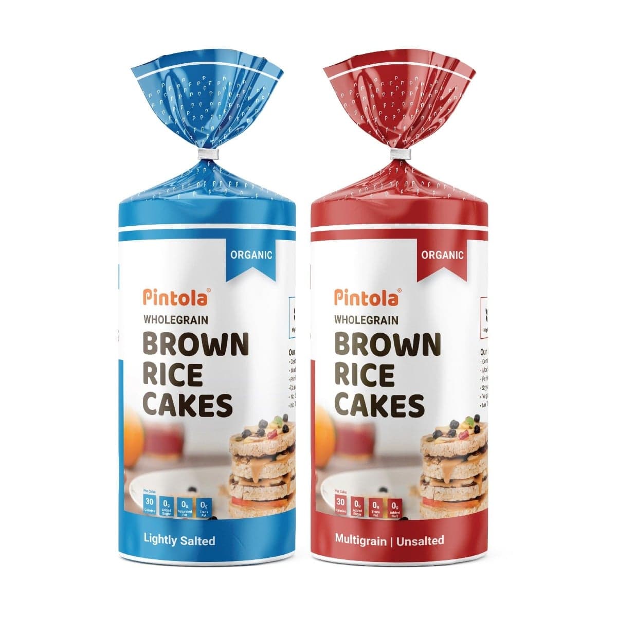 Pintola Organic Wholegrain Brown Rice Cakes Combo Pack (All Natural) Pintola Organic Wholegrain Brown Rice Cakes Combo Pack (All Natural) (Unsalted and Lightly Salted) (130 g x 2)