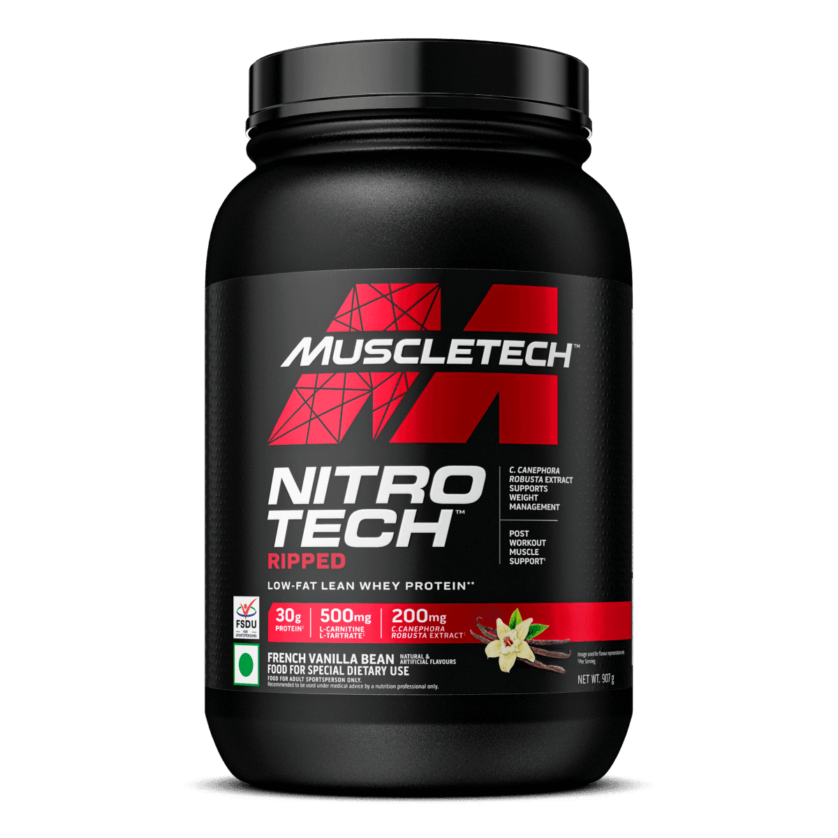 Muscletech Nitro-Tech Ripped French Vanilla Bean 907g - Nutrition and Fitness Supplements | Buy online on ZillyBuy