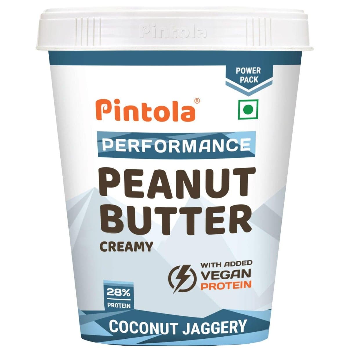 Pintola Coconut Jaggery Performance Series Peanut Butter (Creamy) - 510g | Vegan Protein | 28% Protein | High Protein & Fiber