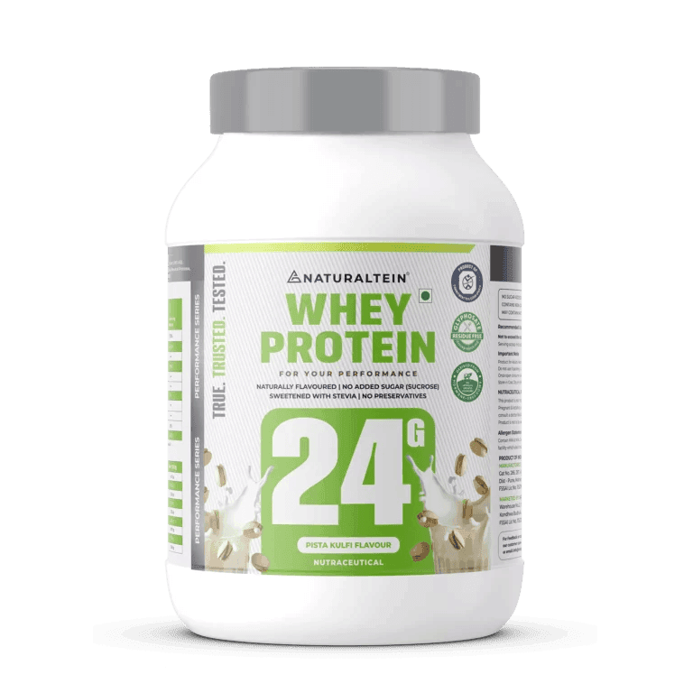 NATURALTEIN Whey Protein Max Pista Kulfi - 1 kg - Nutrition and Fitness Supplements | Buy online on ZillyBuy