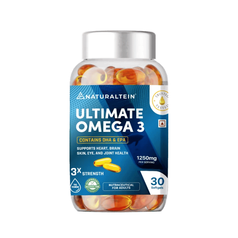 NATURALTEIN Omega 3 Triple Strength - 30 Capsules - Nutrition and Fitness Supplements | Buy online on ZillyBuy
