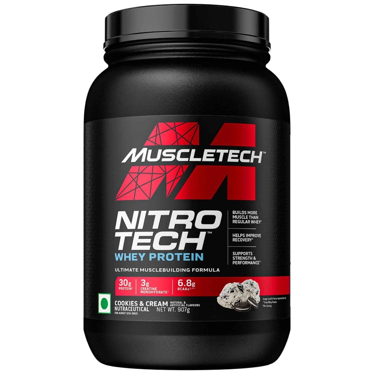 MuscleTech Nitrotech Whey Protein 907g Cookies and Cream - Nutrition and Fitness Supplements | Buy online on ZillyBuy