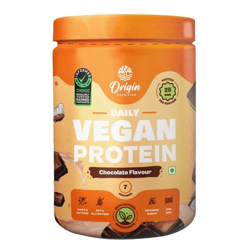 Origin Nutrition 100% Vegan Plant Protein Powder Chocolate Flavour Origin Nutrition 100% Vegan Plant Protein Powder Chocolate Flavour with 25g Protein per serving, 770g(Pack of 2) - Nutrition and Fitness Supplements | Buy online on ZillyBuy
