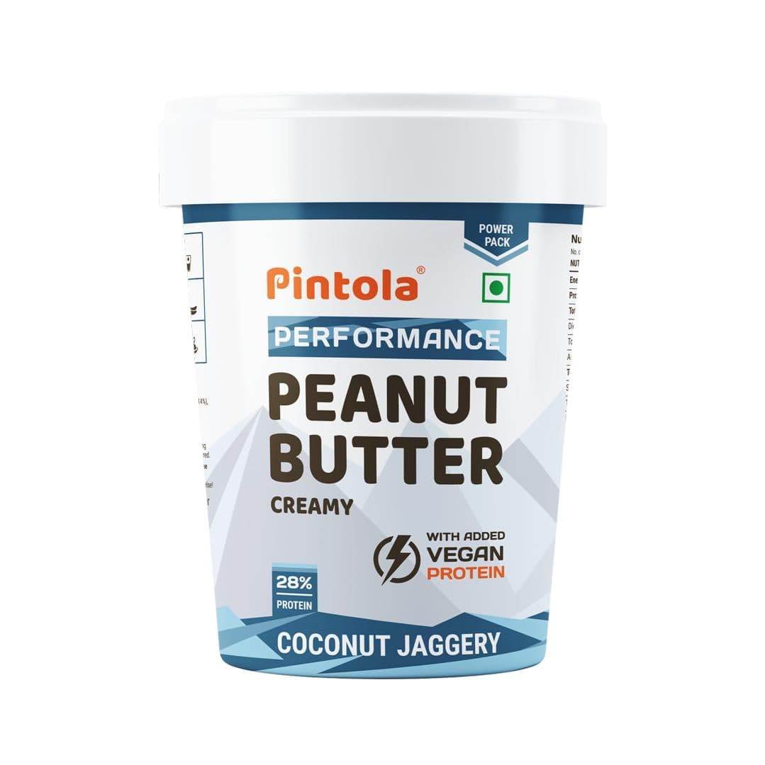 Pintola Coconut Jaggery Performance Series Peanut Butter (Creamy) | Vegan Protein | 28% Protein | High Protein & Fiber Pintola Coconut Jaggery Performance Series Peanut Butter (Creamy) - 510g | Vegan Protein | 28% Protein | High Protein & Fiber | Pack of