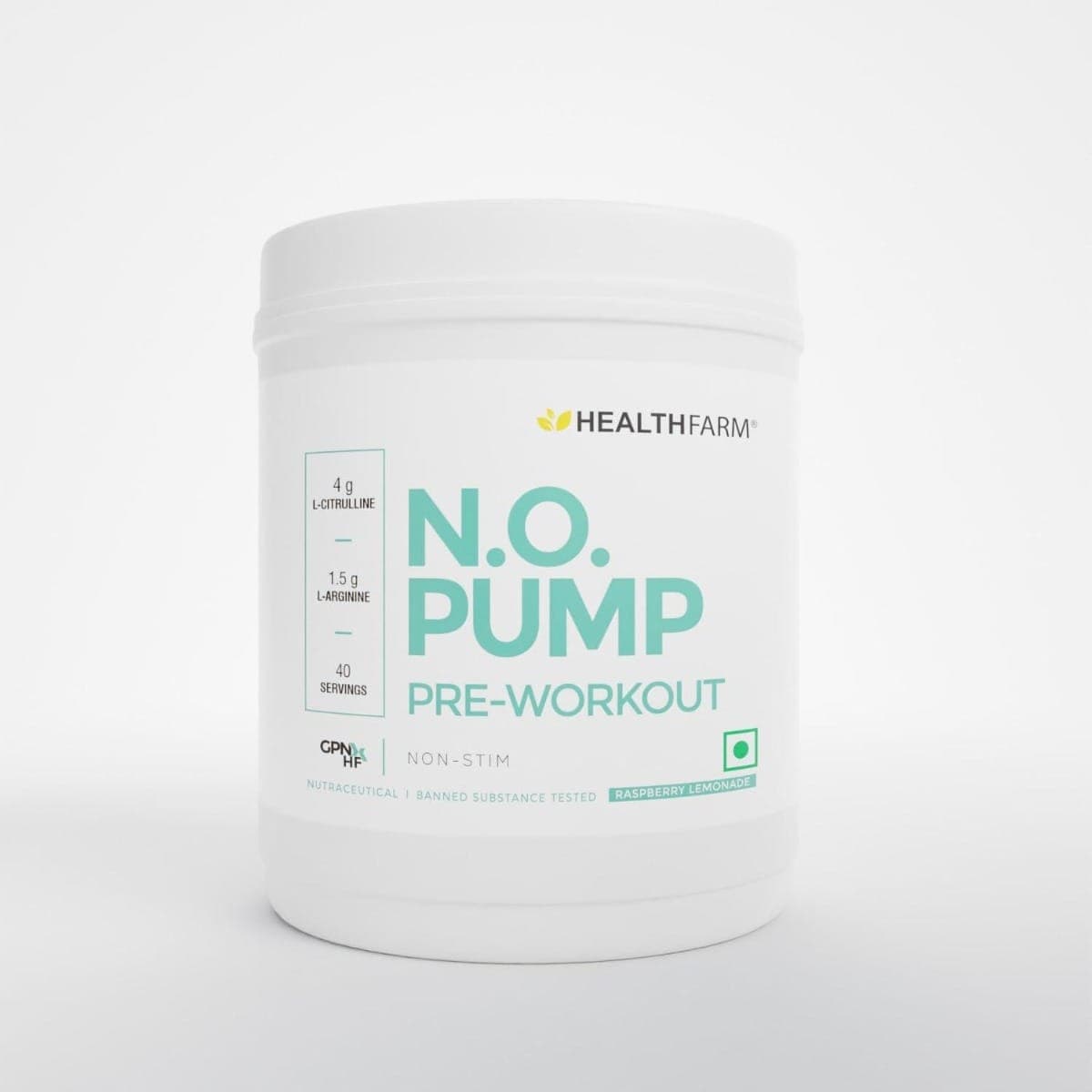 Healthfarm N.O. Pump Stim Free Pre Workout | Non-Stimulant Pre Workout Supplement Powder Nitric Oxide Booster | Pre Workout Supplements Drink for During Workout | (40 Servings Healthfarm N.O. Pump Stim Free Pre Workout | Non-Stimulant Pre Workout Supplem