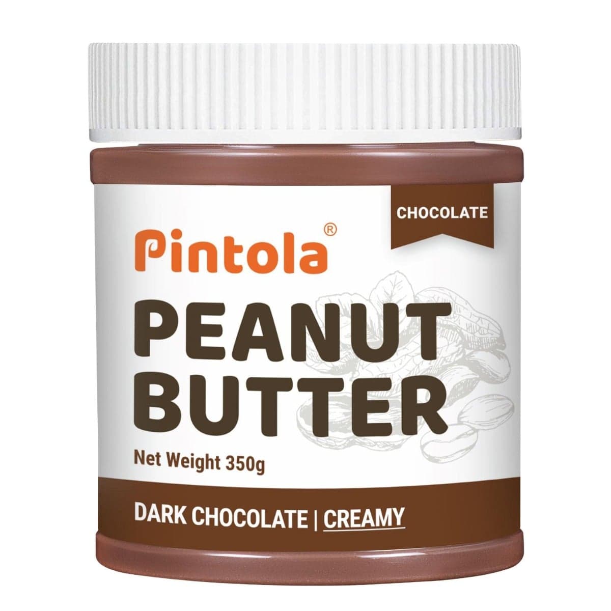 Pintola Choco Spread Peanut Butter Made with premium quality peanuts & blended with rich dark chocolate | Non GMO, Naturally Gluten Free, Zero Cholesterol | Creamy, 350g