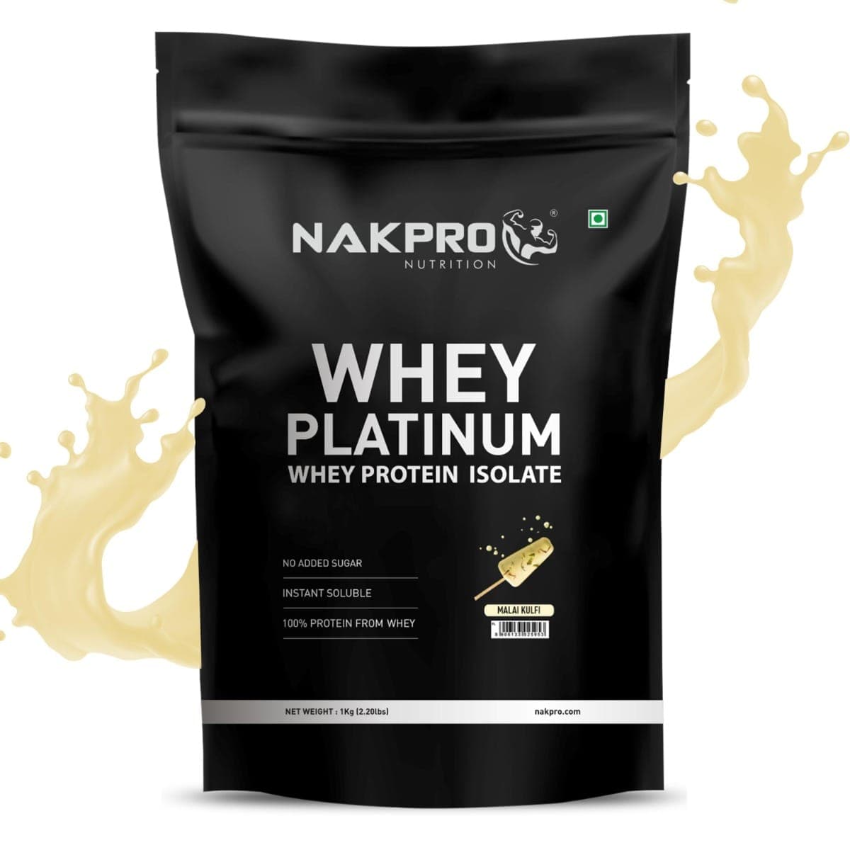 NAKPRO Platinum Whey Protein Isolate 1kg Malai Kulfi | 28g Protein, 6.4g BCAA | Trustified Certified 100% Authentic Supplement Powder &amp; No Adulteration | Low Carbs, Fast Absorbing Whey Protein Powder NAKPRO Platinum Whey Protein Isolate 1kg Malai Kul - Nutrition and Fitness Supplements | Buy online on ZillyBuy