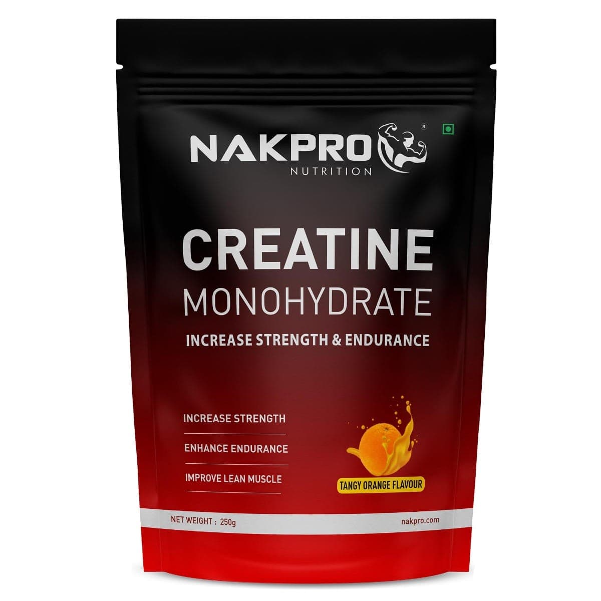 NAKPRO Micronised Creatine Monohydrate Powder (250g, Tangy Orange) | 3g Creatine/Serving | Trustified Certified for Accuracy & Purity | Rapid Absorption Pre/Post Workout Supplement for Muscle Repair & Recovery | Supports Athletic Performance - Nutrition and Fitness Supplements | Buy online on ZillyBuy