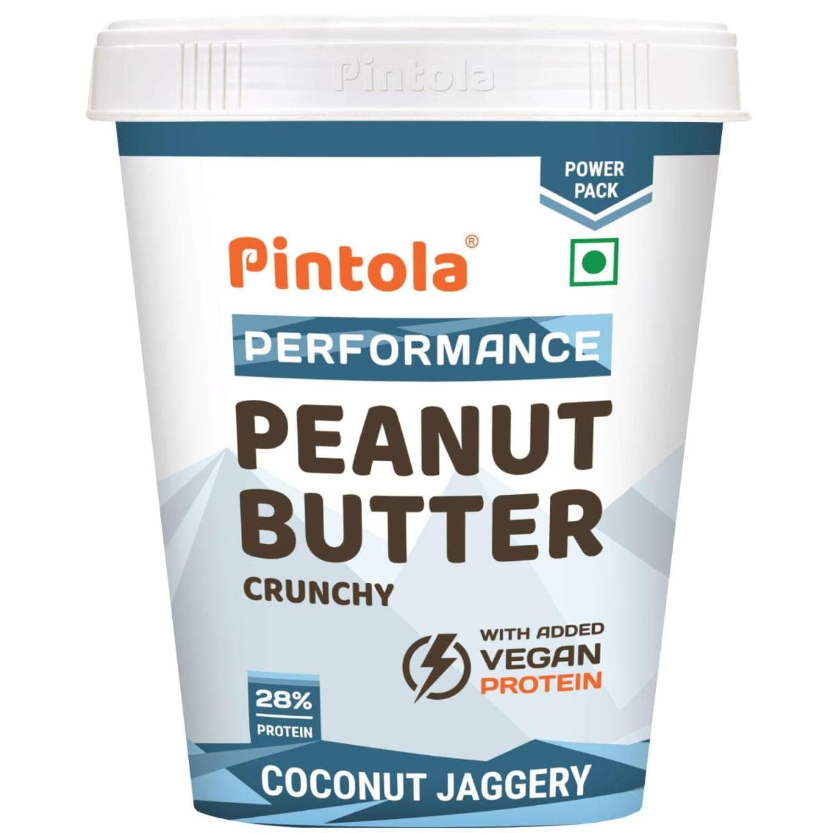 Pintola Coconut Jaggery Performance Series Peanut Butter (Crunchy) - 1kg | Vegan Protein | 28% Protein | High Protein & Fiber