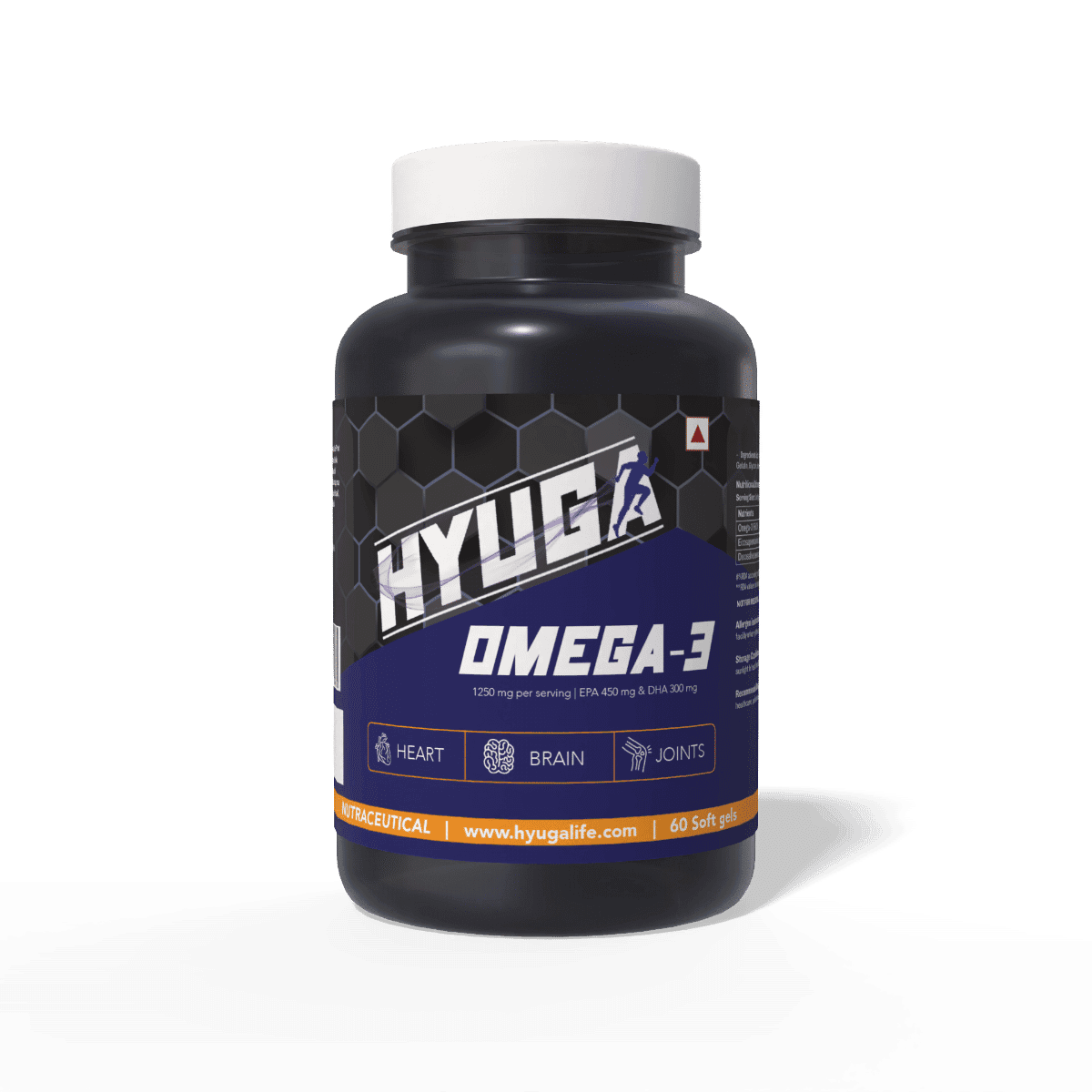 Hyuga Omega 3 | Triple Strength, Ultra-Pure Fish Oil | 1250mg with 900mg DHA & EPA - 60 Softgels - Nutrition and Fitness Supplements | Buy online on ZillyBuy