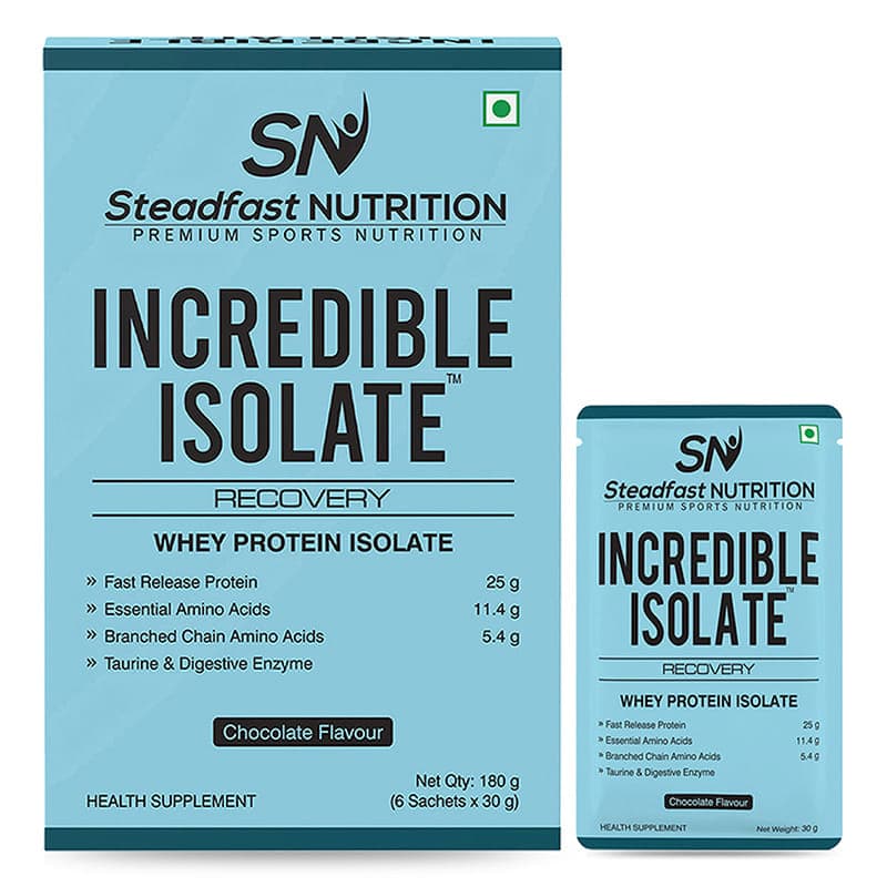 Steadfast Nutrition Incredible Isolate Whey Isolate Protein |100% Pure Isolate Powder with 25g Protein |Muscle Building & Weight Loss Supplement | Instant muscle recovery (Chocolate) Steadfast Nutrition Incredible Isolate Whey Isolate Protein |100% Pure - Nutrition and Fitness Supplements | Buy online on ZillyBuy