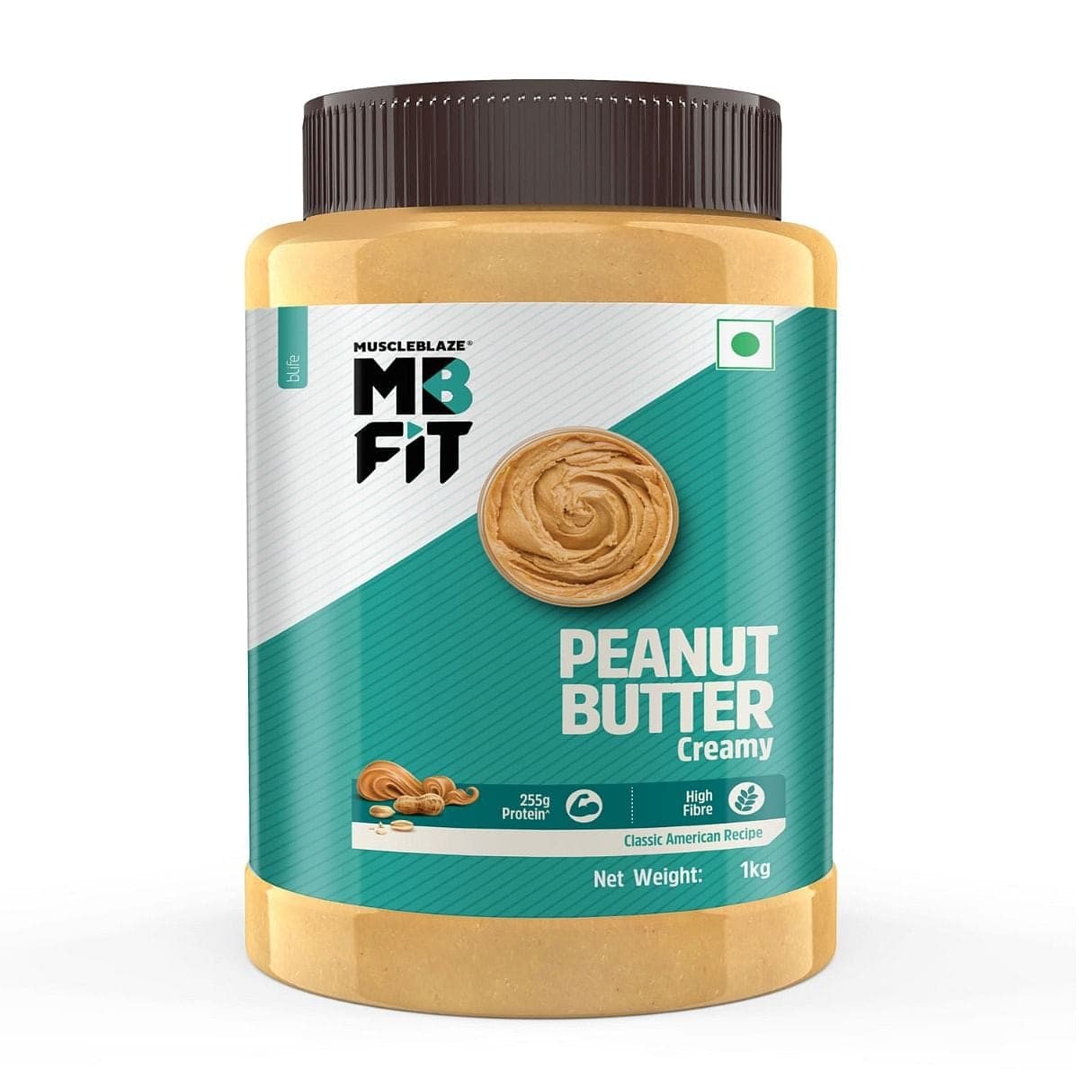 MuscleBlaze Classic Peanut Butter with Omega 3 & 6, Protein Per Pack, Fibre Rich, No Trans Fat ,Creamy, 255g - 1 kg MuscleBlaze Classic Peanut Butter with Omega 3 & 6, Creamy, 255 g Protein Per Pack, Fibre Rich, No Trans Fat, 1 kg | Pack of 2