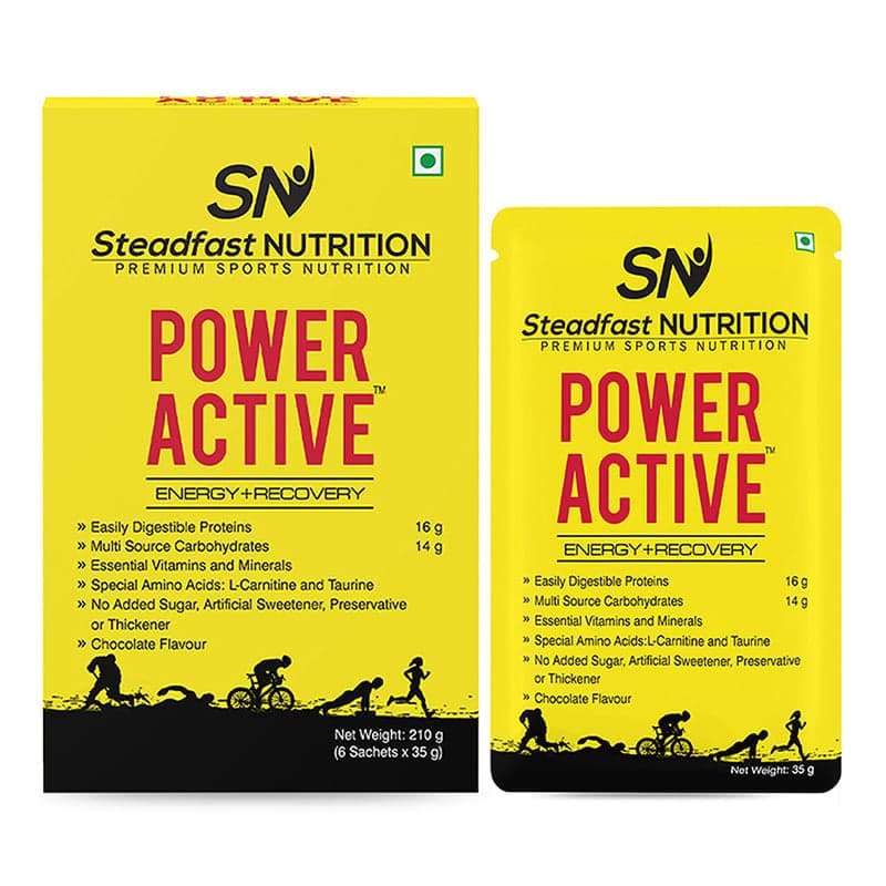 Steadfast Nutrition Power Active | Whey Protein Concentrate For Men, Beginners & MuscleGrowth | Essential Vitamins & Minerals | 35g per Sachet | Chocolate Flavour (Pack of 6 Sachets) - Nutrition and Fitness Supplements | Buy online on ZillyBuy