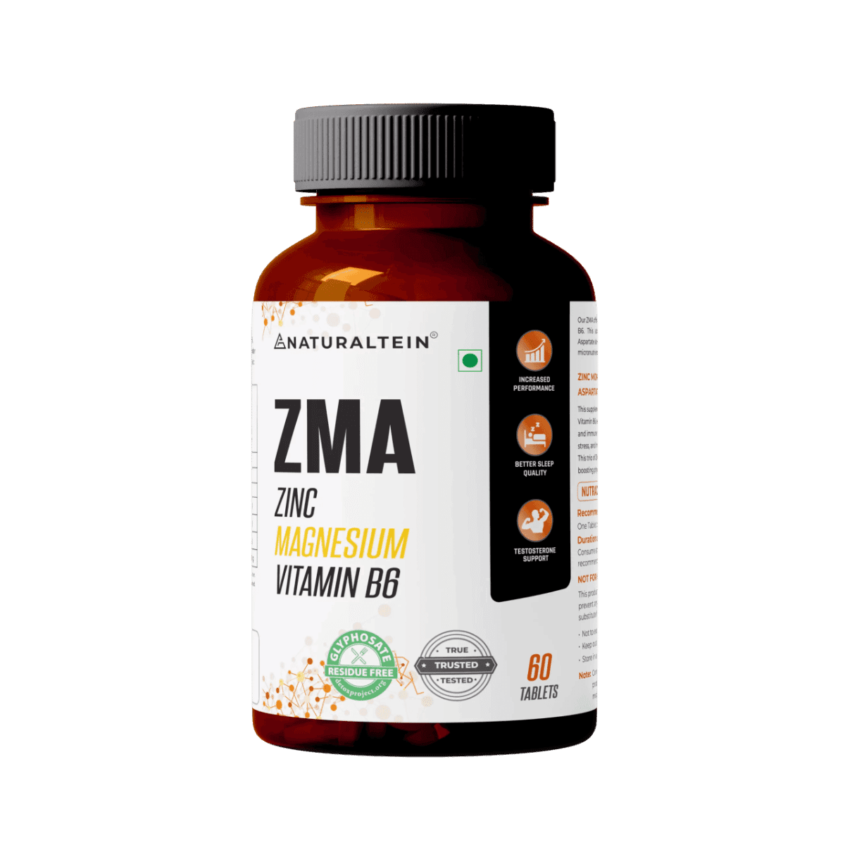 NATURALTEIN ZMA Zinc Magnesium Vitamin B6 - 60 Tablets - Nutrition and Fitness Supplements | Buy online on ZillyBuy