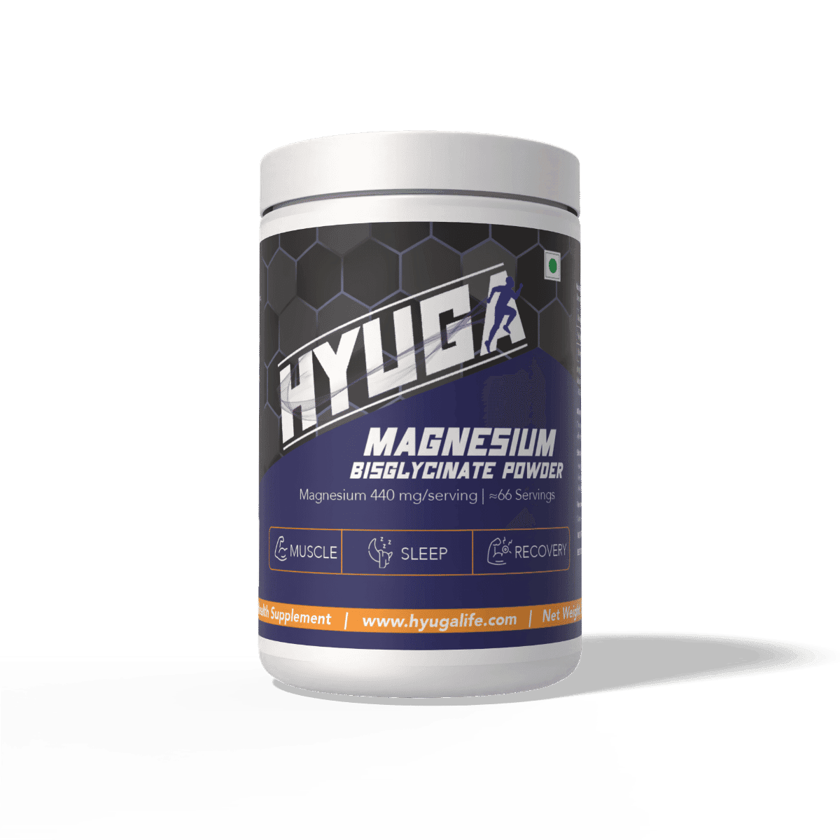 Hyuga Magnesium Bisglycinate Chelated Powder - 200g | Sleep & Recovery, Nerve Function, Muscle Health Support | 66 Servings - Nutrition and Fitness Supplements | Buy online on ZillyBuy