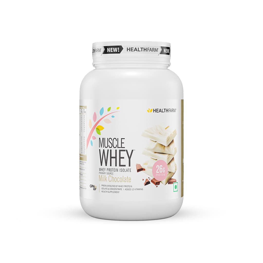 HEALTHFARM Muscle Whey Protein Milk Chocolate 907gm - Nutrition and Fitness Supplements | Buy online on ZillyBuy