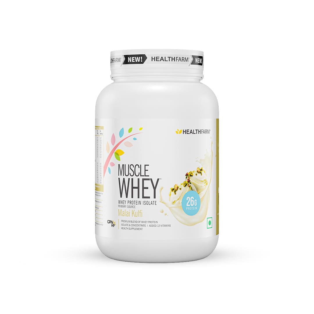 HEALTHFARM Muscle Whey Protein Malai kulfi HEALTHFARM Muscle Whey Protein Malai kulfi 1.81kg - Nutrition and Fitness Supplements | Buy online on ZillyBuy