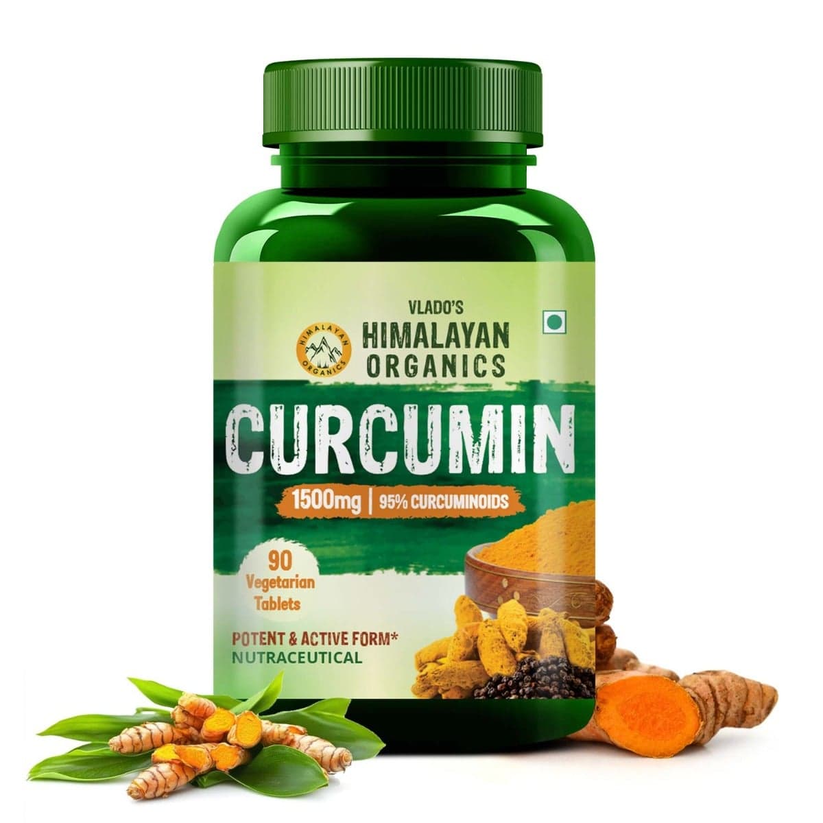 Vlado's Himalayan Organics Curcumin With Biopiperine 1500mg Tablets With 95% Curcuminoids Supplements For Better Absorption | Good For Skin & Joint pains 90 Veg Tablets - Nutrition and Fitness Supplements | Buy online on ZillyBuy
