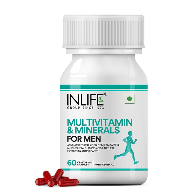 INLIFE Multivitamins & Minerals Amino Acids Antioxidants with Ginseng Extract for Men Daily Formula Vitamins Supplement 60 Capsules