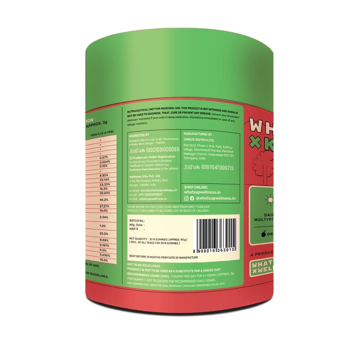 What's Up Wellness Multivitamin Gummies for Kids with DHA, Vitamins and Zinc, Healthy Gummy for Daily Nutrition, Natural Orange Flavored Gummies for Kids and Teenagers (Age 5 17 Years) What's Up Wellness Multivitamin Gummies for Kids with DHA, Vitamins a - Nutrition and Fitness Supplements | Buy online on ZillyBuy
