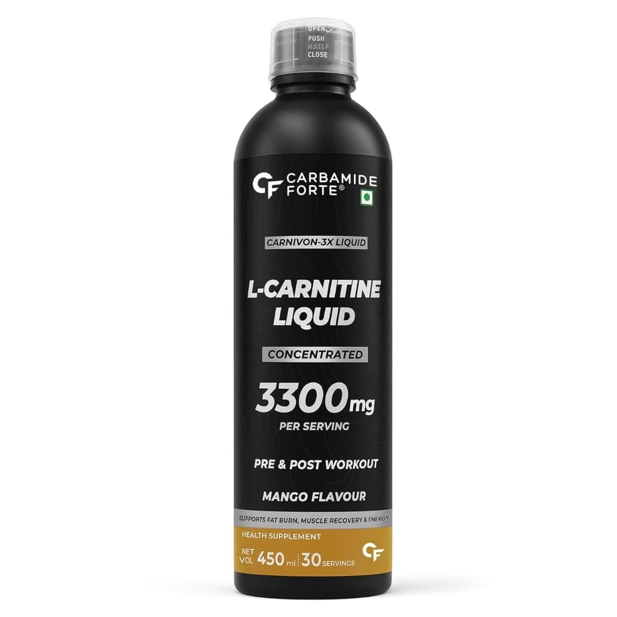Carbamide Forte L Carnitine Liquid 450ml | 30 Serving | Vitamins | Mango Flavour | Muscle Recovery | Energy - Nutrition and Fitness Supplements | Buy online on ZillyBuy
