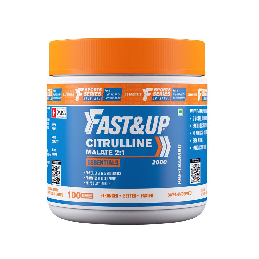 Fast & Up Citrulline Malate 2:1 100 Servings EAA (Essential Amino Acids) (200 g, Unflavoured) - Nutrition and Fitness Supplements | Buy online on ZillyBuy