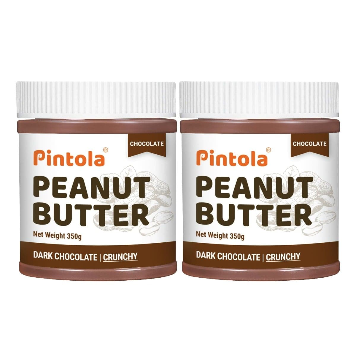 Pintola Choco Peanut Butter, Crunchy, 350 g Pack of 2