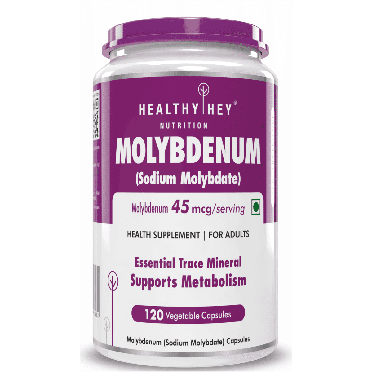 HealthyHey Nutrition Molybdenum Trace Mineral Supplement for Liver Support and Detoxification of Environmental Toxins 120 Capsules