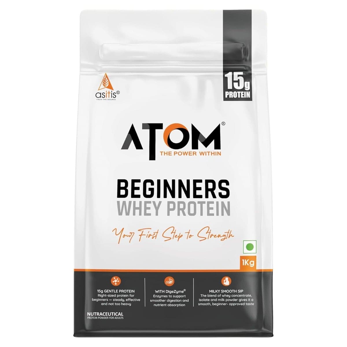 AS-IT-IS ATOM Beginners Whey Protein 1kg | Choco Hazel Fusion Flavor - Nutrition and Fitness Supplements | Buy online on ZillyBuy