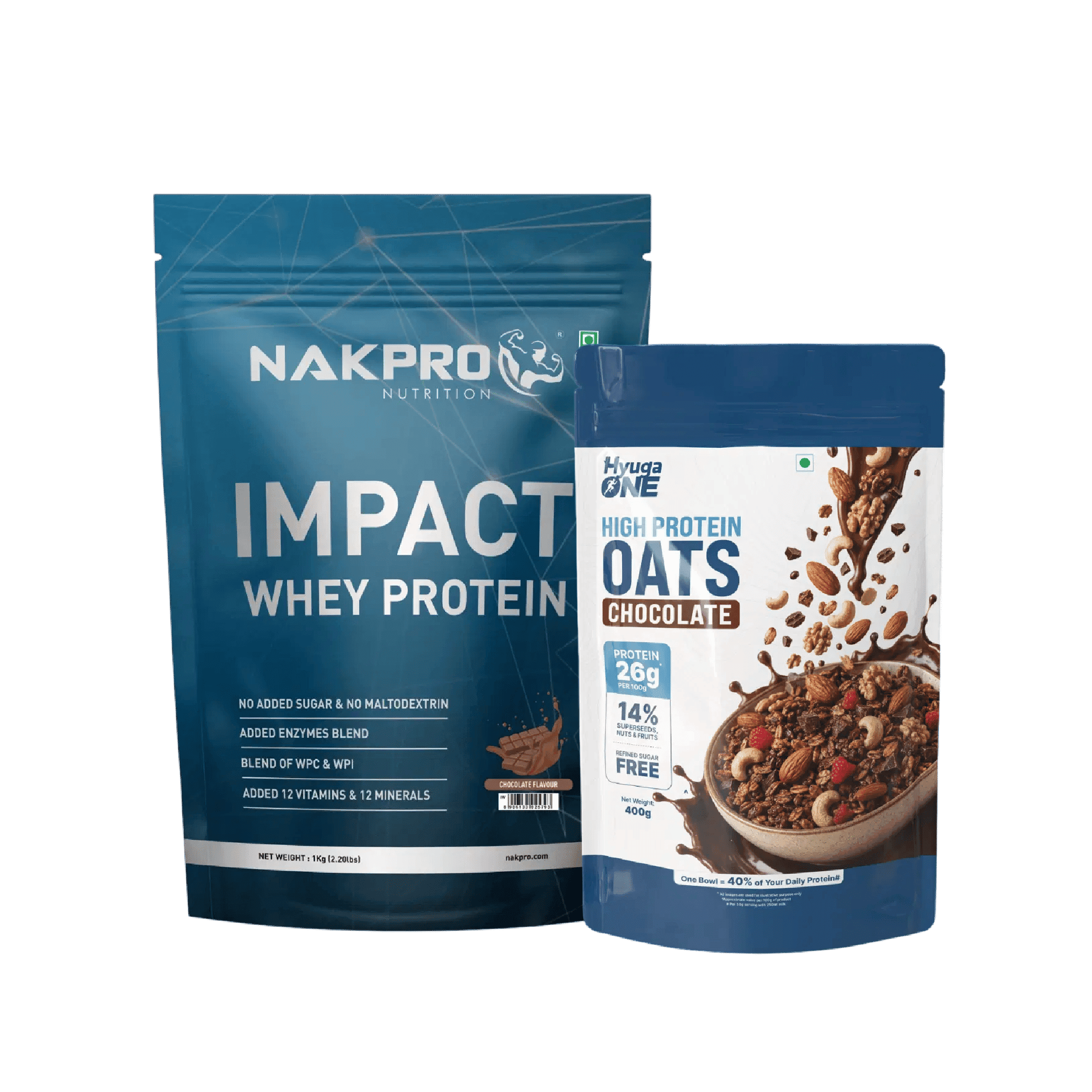 NAKPRO Impact Whey Protein 1kg | Isolate & Concentrate | 24g Protein & 4.9g BCAA | With Digestive Enzymes for better Absorption | NABL Lab Tested 100% Authentic Supplement Powder NAKPRO Impact Whey Protein 1kg | Isolate & Concentrate | 24g Protein & 4.9g - Nutrition and Fitness Supplements | Buy online on ZillyBuy
