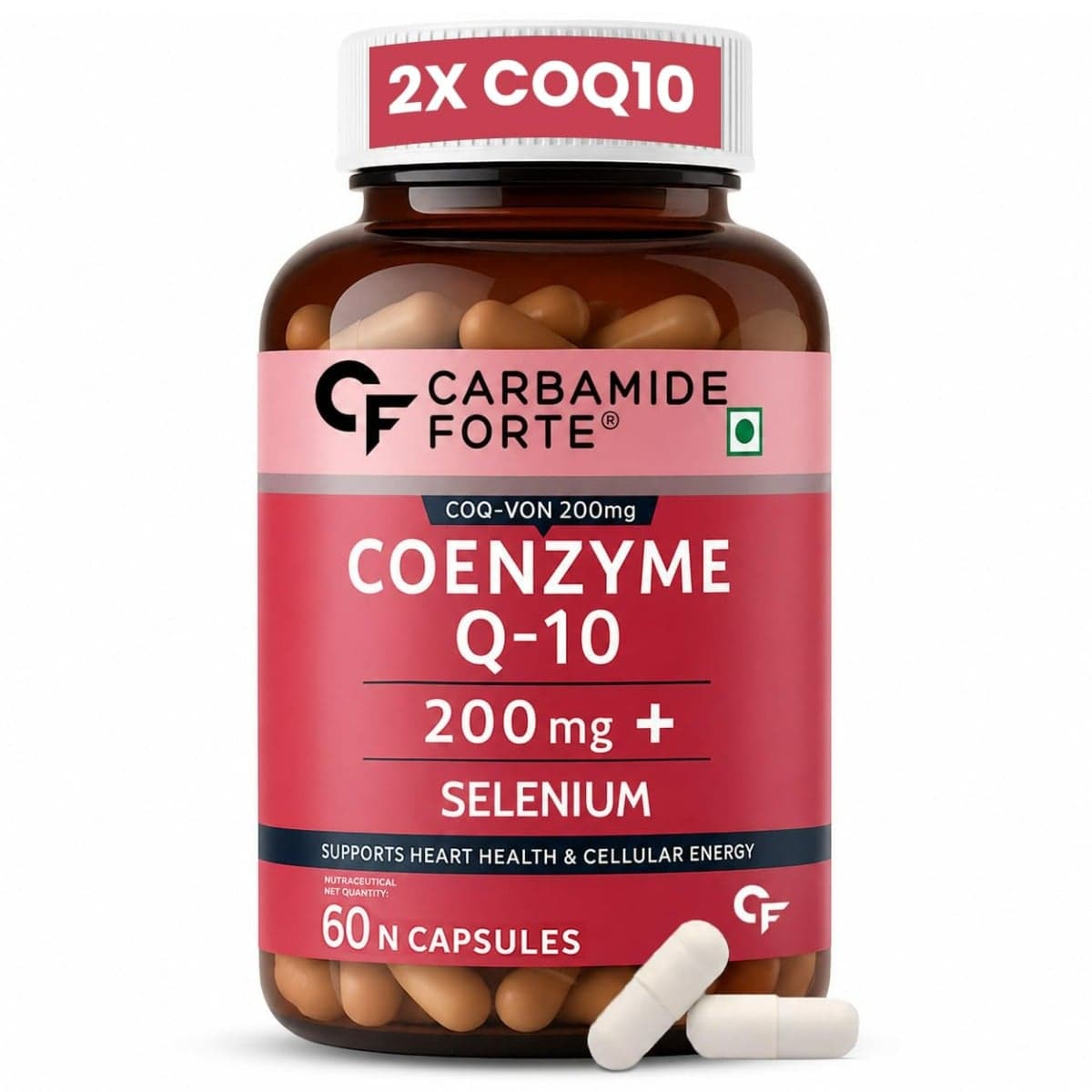 Carbamide Forte Coenzyme Q10 (CoQ10) 200mg with Piperine 5mg 60 Capsules