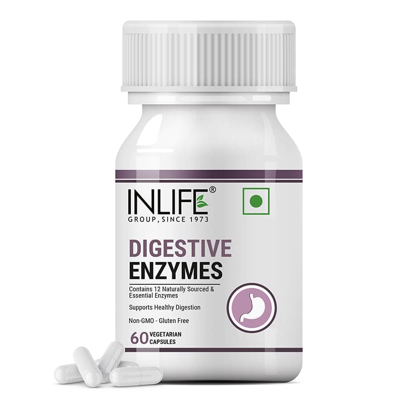 INLIFE Digestive Enzymes Supplement for Digestive Support 60 Veg Capsules