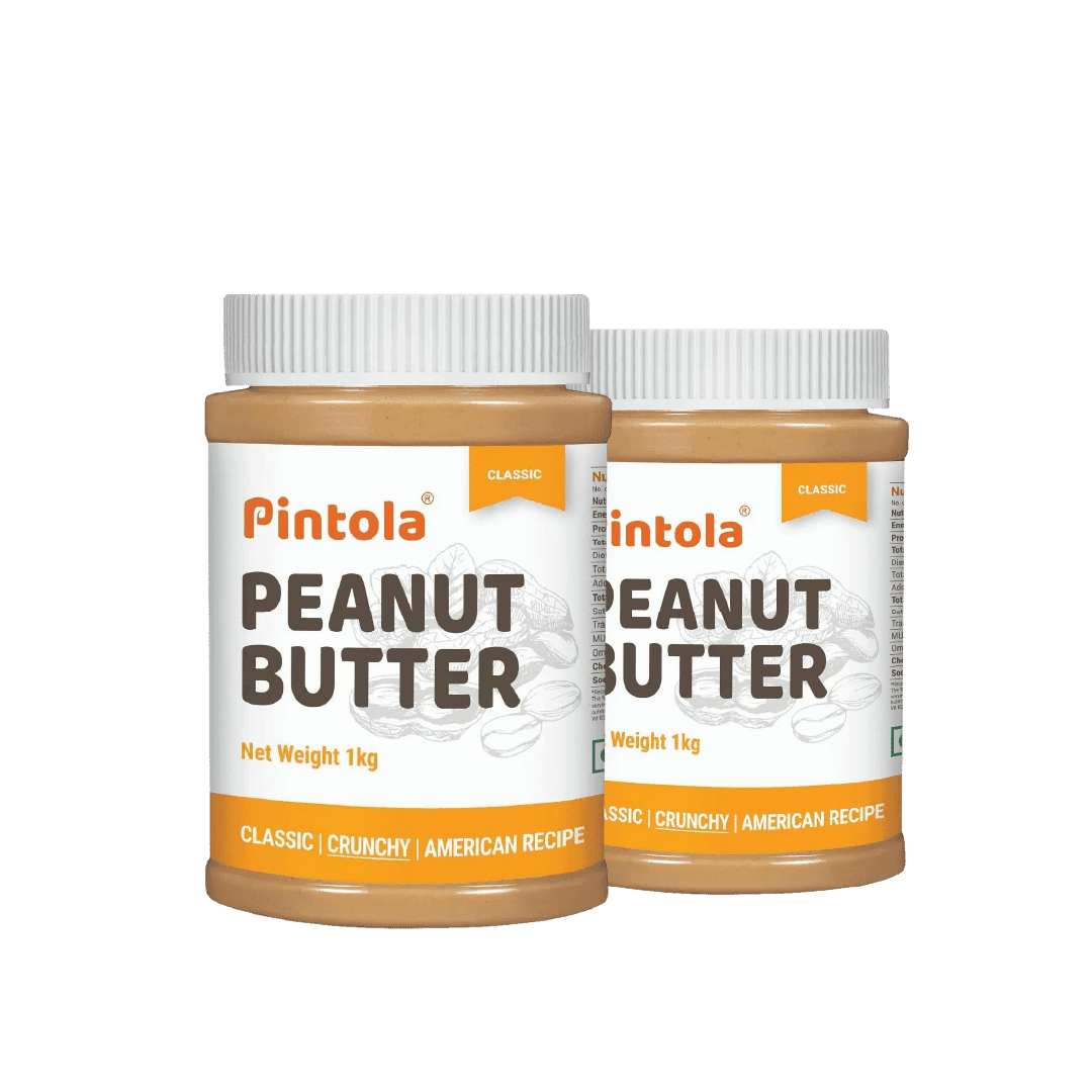 Pintola Classic Crunchy Peanut Butter, Non GMO & Gluten Free Pintola Classic Crunchy Peanut Butter, Non GMO & Gluten Free, 1Kg Pack of 2
