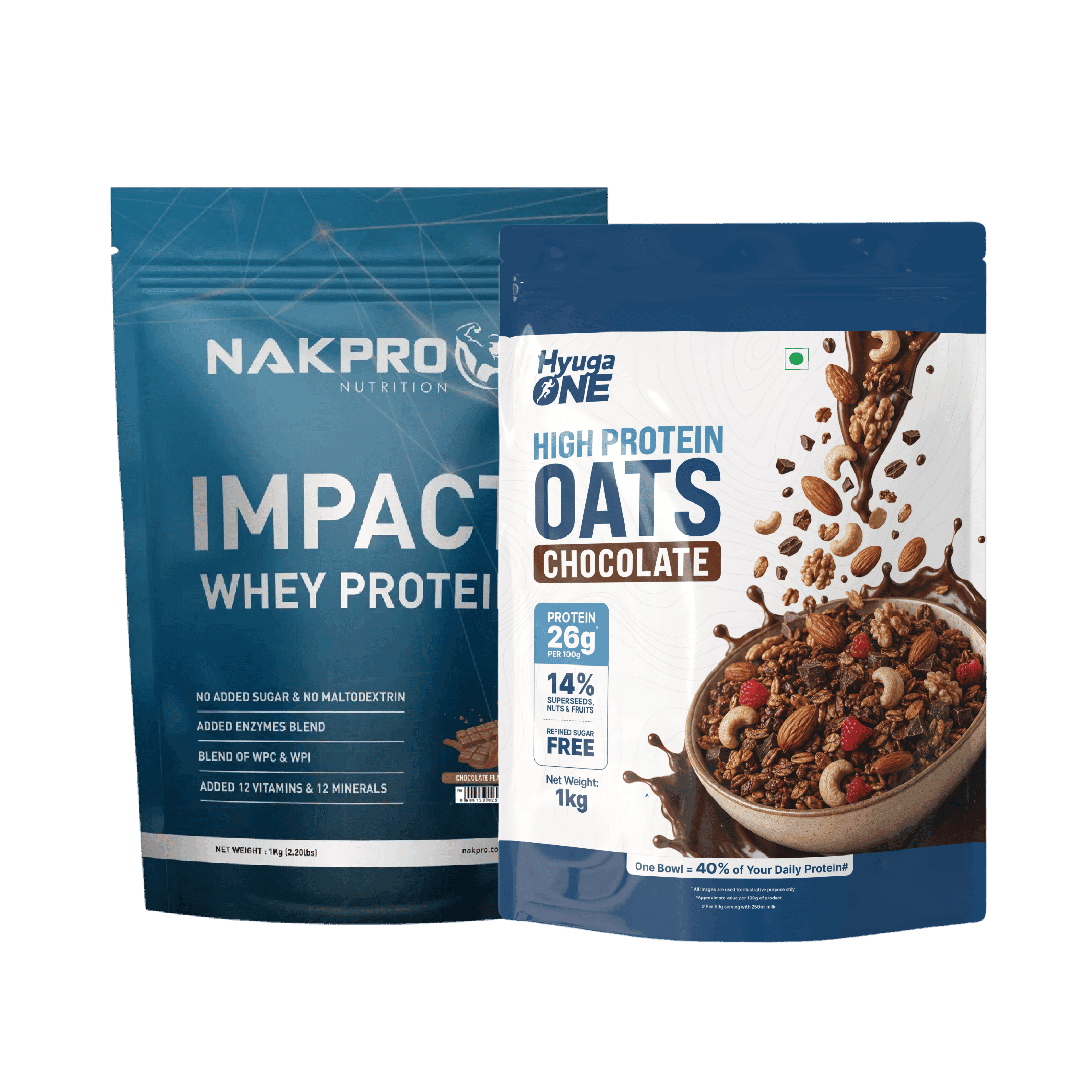 NAKPRO Impact Whey Protein 1kg | Isolate & Concentrate | 24g Protein & 4.9g BCAA | With Digestive Enzymes for better Absorption | NABL Lab Tested 100% Authentic Supplement Powder NAKPRO Impact Whey Protein 1kg | Isolate & Concentrate | 24g Protein & 4.9g - Nutrition and Fitness Supplements | Buy online on ZillyBuy