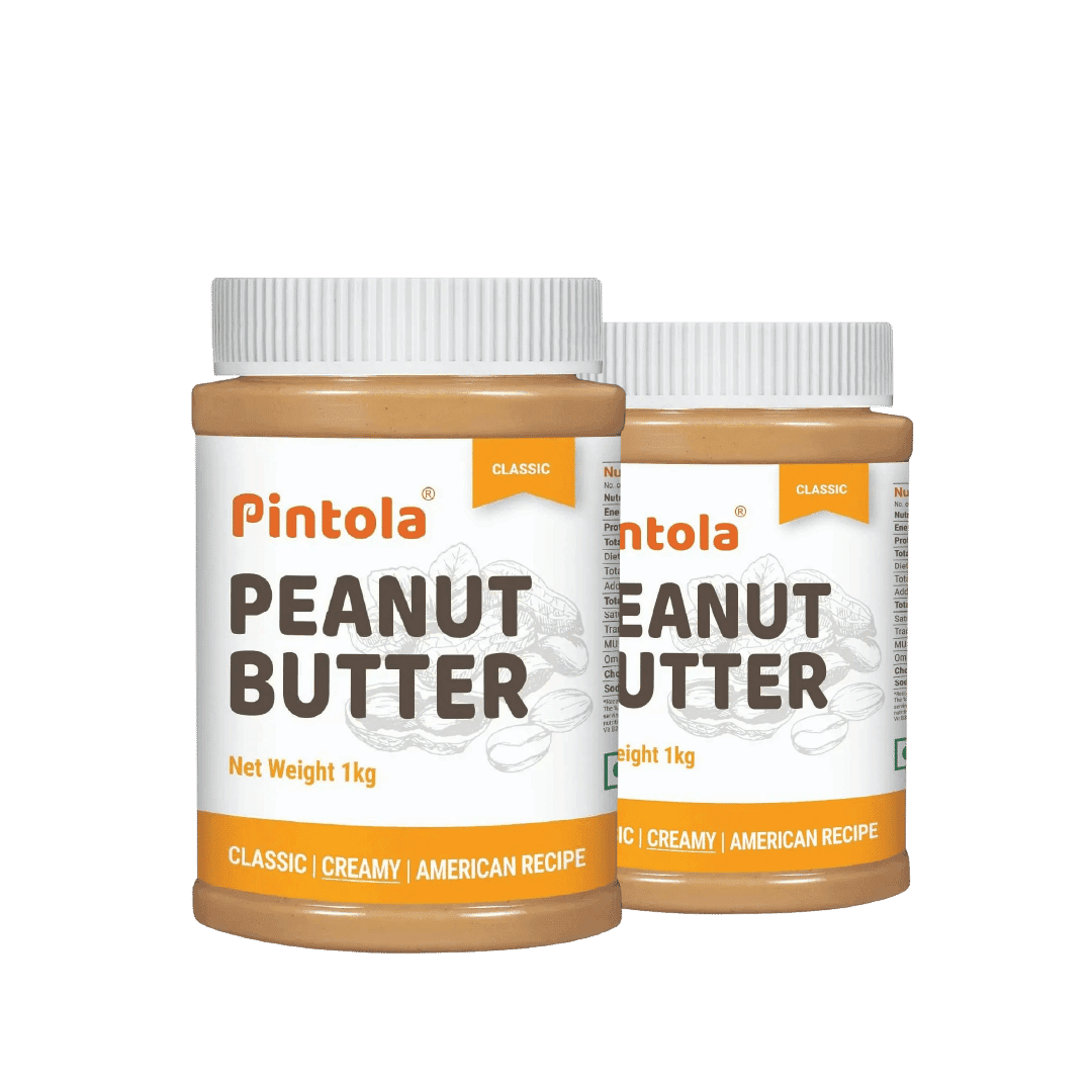 Pintola Classic Creamy Peanut Butter | High Protein, Gluten Free Pintola Classic Creamy Peanut Butter 350g Pack of 2 | High Protein, Gluten Free