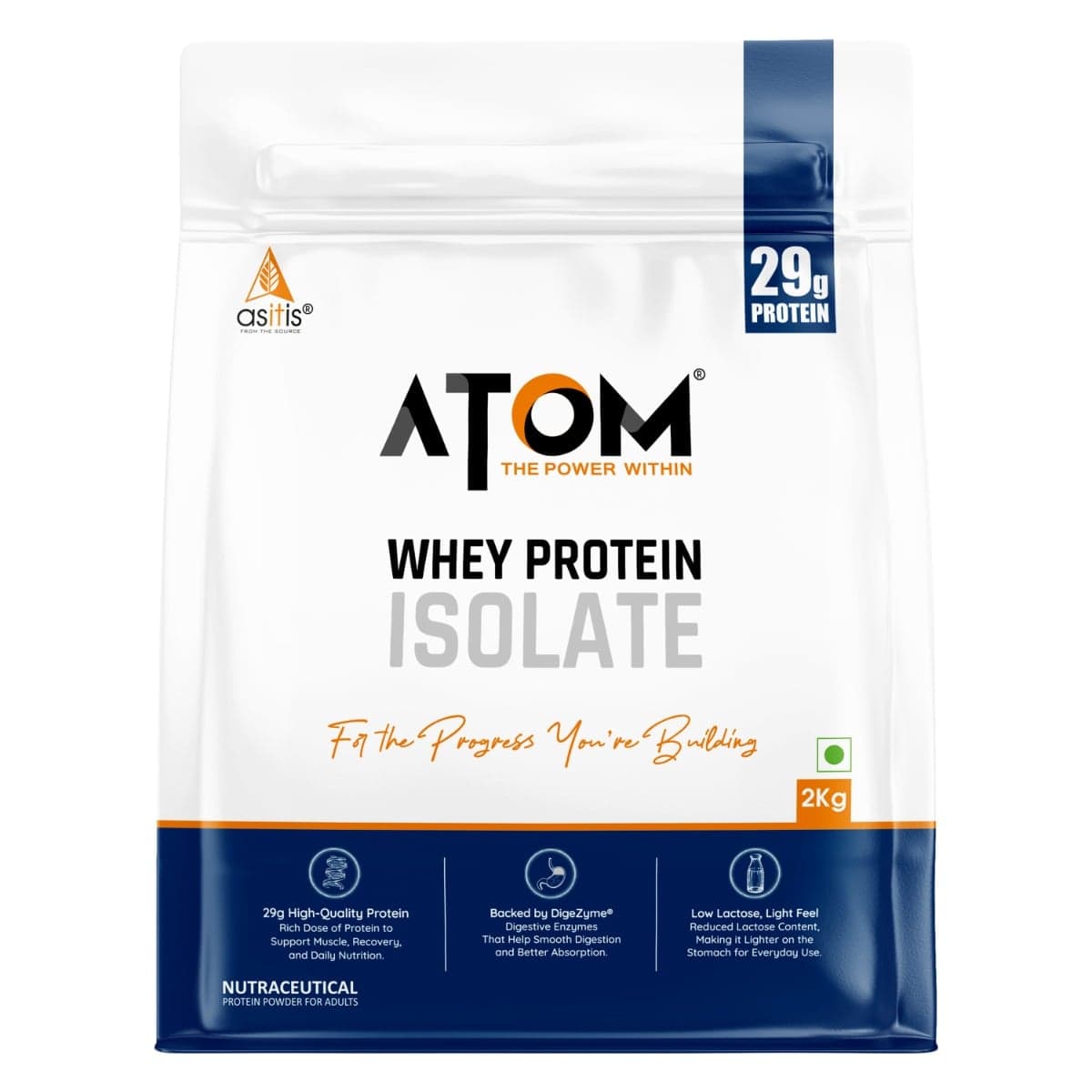 AS-IT-IS ATOM Whey Protein Isolate 2kg | 30g protein, 6.1g BCAA & 13g EAA | Double Rich Chocolate Flavor - Nutrition and Fitness Supplements | Buy online on ZillyBuy