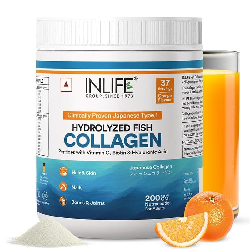 INLIFE Japanese Marine Collagen Supplements for Women & Men | Fish Collagen Powder for Skin & Hair | Clinically Proven Ingredient with Biotin, Hyaluronic Acid, Vitamin C & Glucosamine 200g INLIFE Japanese Marine Fish Collagen | Clinically Proven Ingredie - Nutrition and Fitness Supplements | Buy online on ZillyBuy