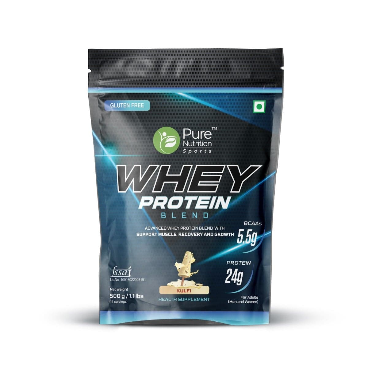 Pure Nutrition Whey Protein Blend, With Whey Protein Isolate And Concentrate, For Muscle Building, Lean Muscle Building, 34 Grams Of Protein Per Scoop. Kulfi 500Gms Pouch - Nutrition and Fitness Supplements | Buy online on ZillyBuy