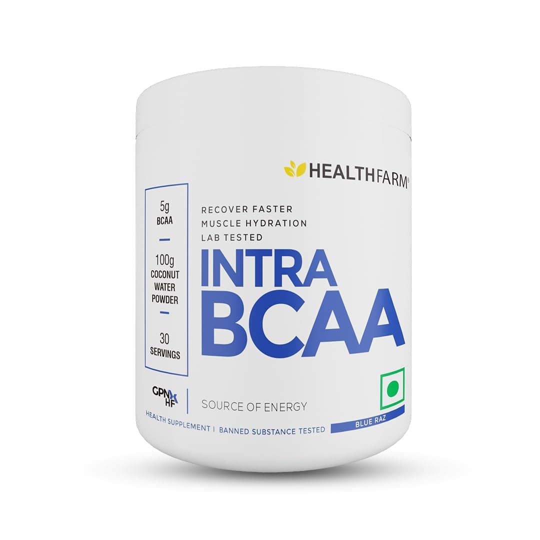 Healthfarm Intra BCAA Powder Amino Acids Supplement 30 Servings Sugar Free Intra, Post & Pre Workout Amino Powder & Recovery Drink Healthfarm Intra BCAA Powder Amino Acids Supplement 30 Servings Sugar Free Intra, Post & Pre Workout Amino Powder & Recover