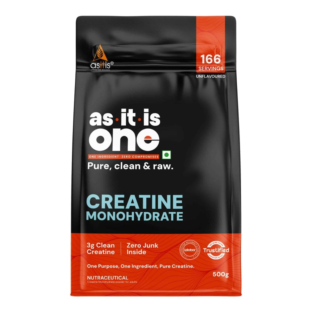 AS-IT-IS Nutrition Pure Creatine Monohydrate Supplement for Muscle Building, Unflavoured AS-IT-IS Nutrition Pure Creatine Monohydrate for Muscle Building, 100g Unflavoured - Nutrition and Fitness Supplements | Buy online on ZillyBuy