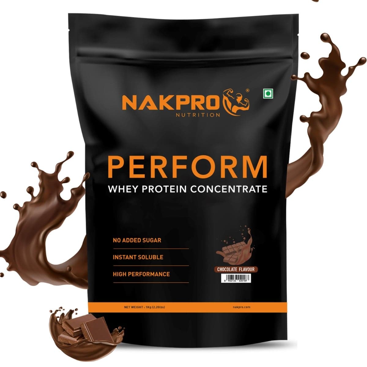 NAKPRO Perform Whey Protein Concentrate 1kg Chocolate | 24g Protein, 5.3g BCAA | Trustified Certified 100% Authentic Supplement Powder & No Adulteration | Fast Absorbing Whey Protein Powder NAKPRO Perform Whey Protein Concentrate 1kg Chocolate | 24g - Nutrition and Fitness Supplements | Buy online on ZillyBuy