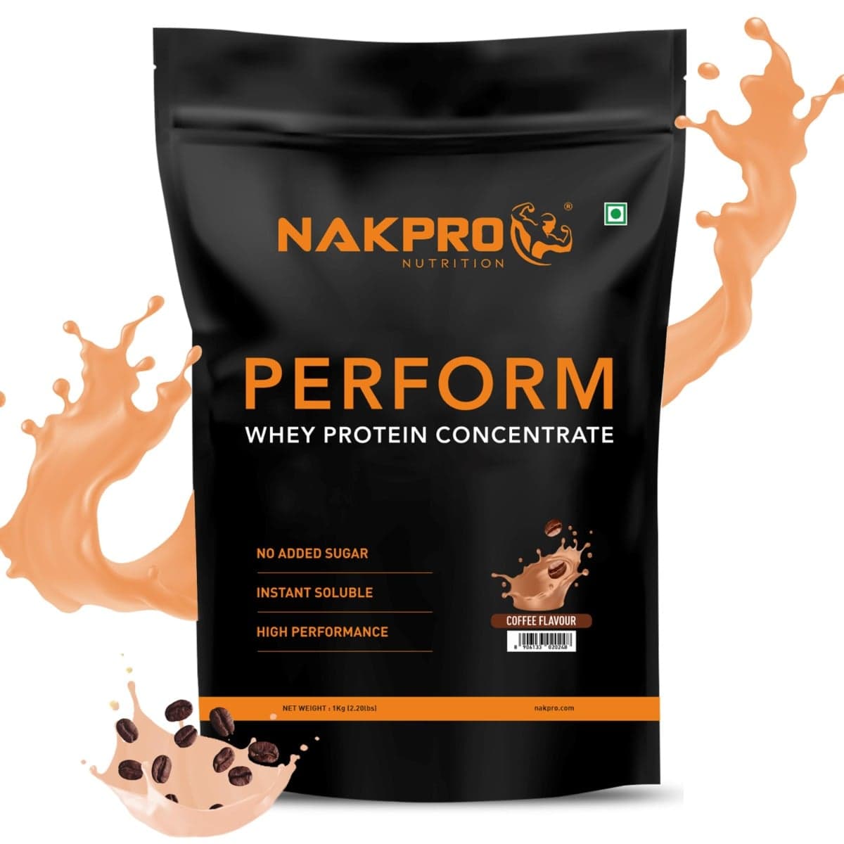 NAKPRO Perform Whey Protein Concentrate 1kg Coffee | 24g Protein, 5.3g BCAA | Trustified Certified 100% Authentic Supplement Powder & No Adulteration | Fast Absorbing Whey Protein Powder - Nutrition and Fitness Supplements | Buy online on ZillyBuy