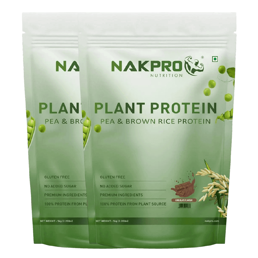 NAKPRO Vegan Plant Protein Powder (Pea Protein & Brown Rice Protein), 1kg | 25.2g Protein, 4.9g BCAA | Easy To Digest | All Essential Amino Acids for Muscle Gain and Recovery NAKPRO Vegan Plant Protein Powder (Pea Protein & Brown Rice Protein), Chocolate - Nutrition and Fitness Supplements | Buy online on ZillyBuy