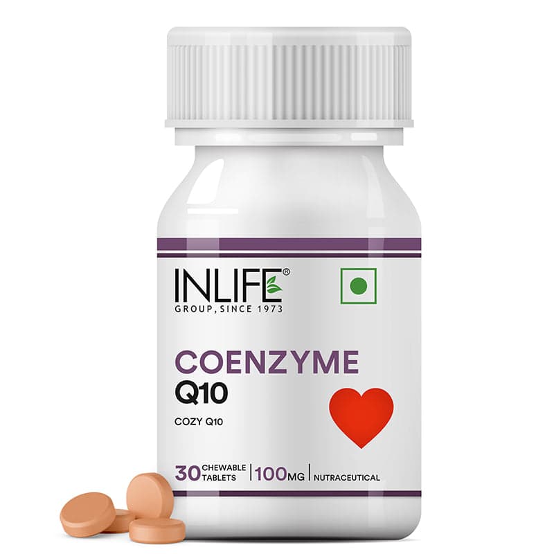 Inlife Coenzyme Q10 CoQ10 Ubiquinone Supplement, 100mg 30 Chewable Tablets
